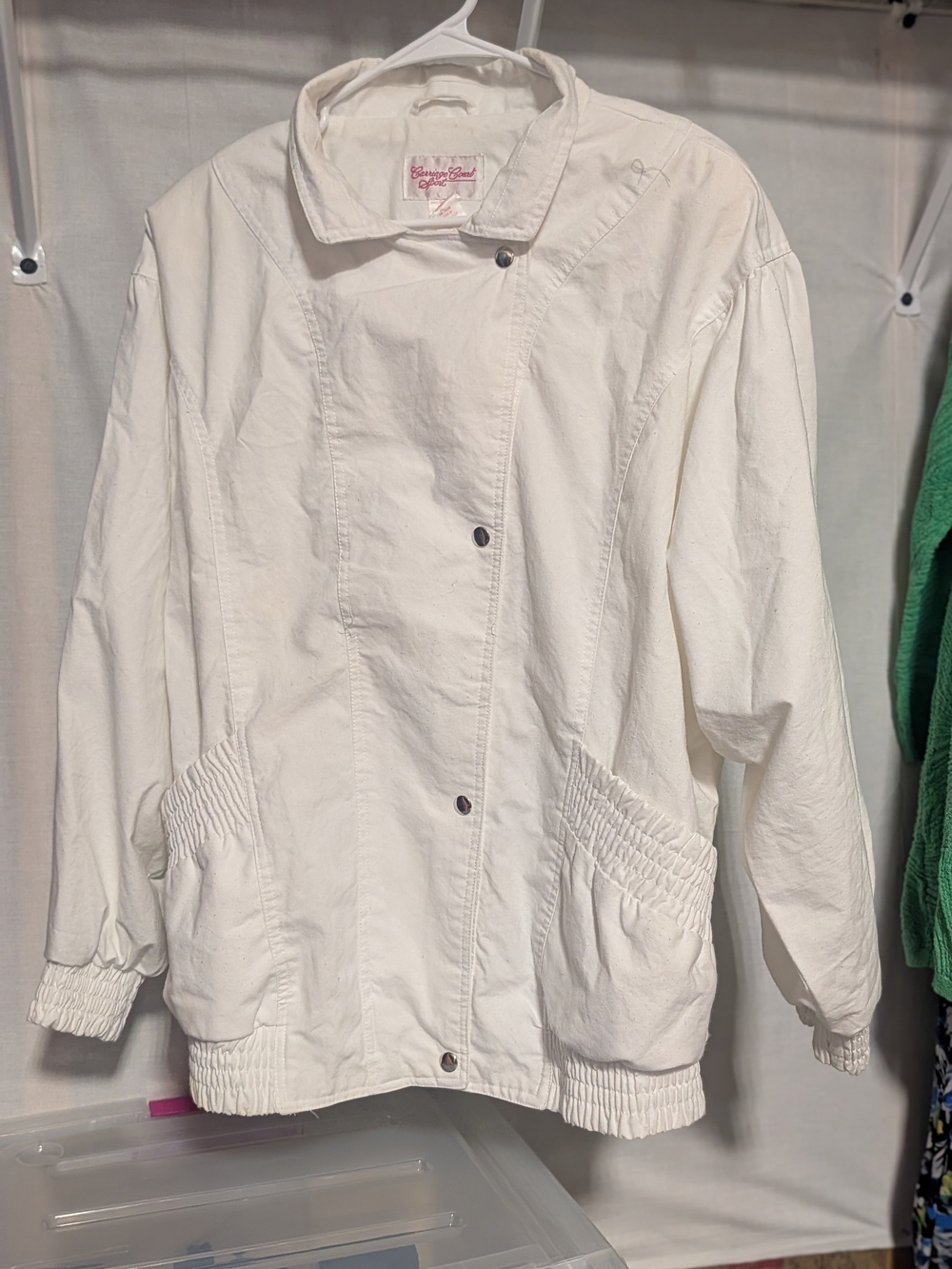 Vintage White Women's Windbreaker Jacket by Carriage Court Sport